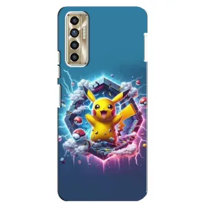 Чехол с Пикачу на TECNO Camon 17P (CG7n) (Лого Пикачу)