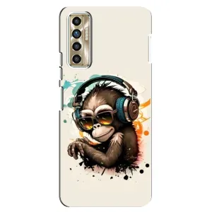 Чохол з Мавпами TECNO Camon 17P (CG7n) - (AlphaPrint) (Макака в навушниках)