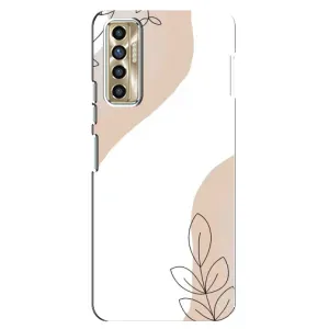 Силконовий чохол з принтом в квітах на TECNO Camon 17P (CG7n) (Нюдова гілочка абстракція)
