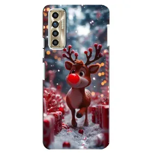 Яскравий чохол для TECNO Camon 17P (CG7n) з Зимові Оленята (Олень серед подарунків)