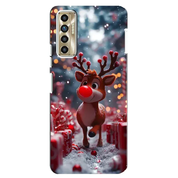 Чохол з принтом «Олень серед подарунків» для TECNO Camon 17P (CG7n)