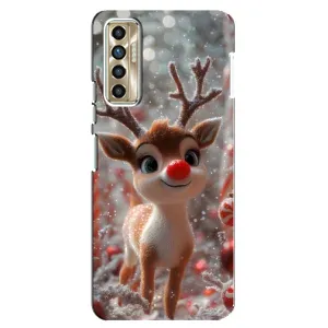 Яркий чехол для TECNO Camon 17P (CG7n) с Зимними Оленятами