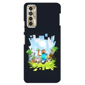 Чехол Майнкрафт на TECNO Camon 17P (CG7n) (AlphaPrint) Minecraft (персонажи Minecraft)