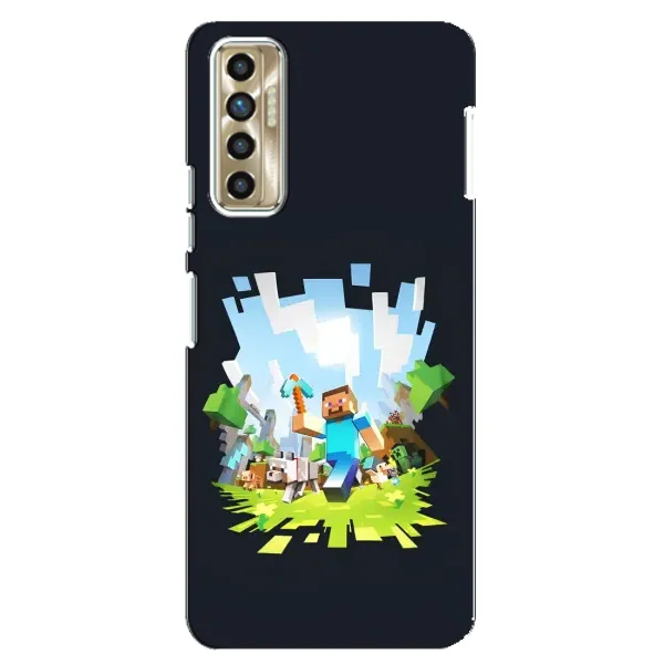 Чехол с принтом «персонажи Minecraft» для TECNO Camon 17P (CG7n)