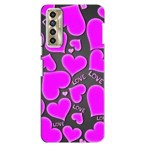 Чехлы для любимой на Техно Камон 17п (VPrint) (Pink hearts)