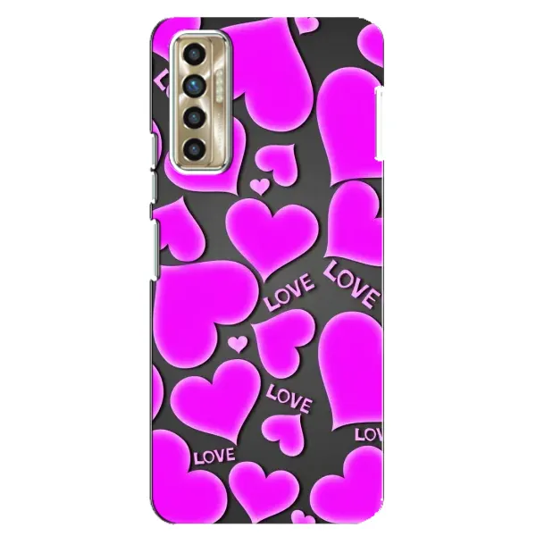 Чехол с принтом «Pink hearts» для TECNO Camon 17P (CG7n)