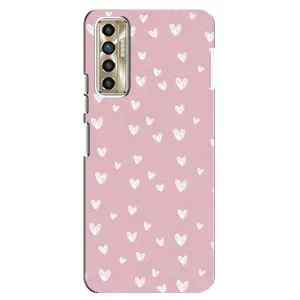 Чохол з розовим принтом для TECNO Camon 17P (CG7n) (Сердечки на рожевому)