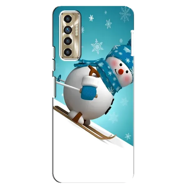 Чехол с принтом «Снеговик на лыжах» для TECNO Camon 17P (CG7n)