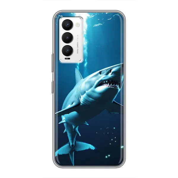 Чехол с принтом «Акула под водой» для TECNO Camon 18 / Camon 18P Чехол с принтом «Акула под водой» для TECNO Camon 18 / Camon 18P