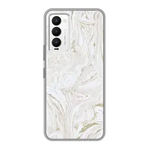Мраморный чехол на Tecno Camon 18 / Camon 18P (VPrint) (Белый мрамор)