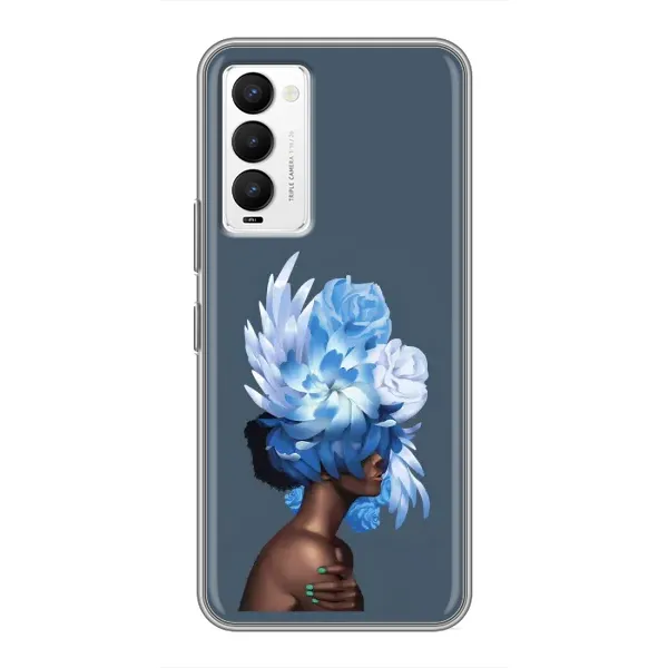 Чохол з принтом «Квіти на голові» для TECNO Camon 18 / Camon 18P Чохол з принтом «Квіти на голові» для TECNO Camon 18 / Camon 18P