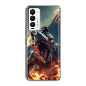 Чехол с картинкой «Хищники» для Tecno Camon 18 / Camon 18P (Огненный динозавр)