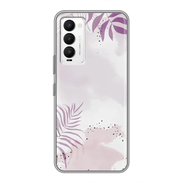 Чехол с принтом «Фиолетовые листья» для TECNO Camon 18 / Camon 18P