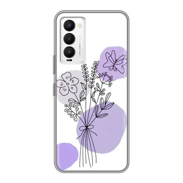 Чохол з принтом «Букет фіолетова абстракція» для TECNO Camon 18 / Camon 18P