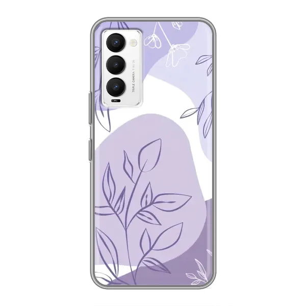 Чохол з принтом «Фіолетове листя абстракція» для TECNO Camon 18 / Camon 18P