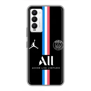 Чехлы PSG для Tecno Camon 18 / Camon 18P (AlphaPrint) (футболка ПСЖ)
