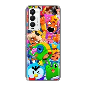 Чехлы Brawl Stars для Tecno Camon 18 / Camon 18P (AlphaPrint) (Герои Бравл Старс)