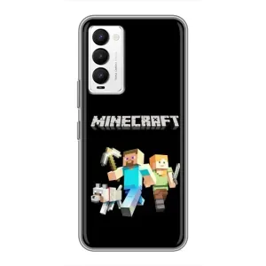 Чехол Майнкрафт на Tecno Camon 18 / Camon 18P (AlphaPrint) Minecraft (герои Minecraft)