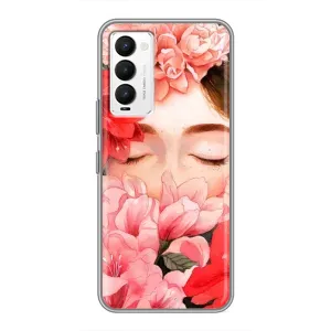 Чехлы (ART) Цветы на Tecno Camon 18 / Camon 18P (VPrint) (Глаза в цветах)