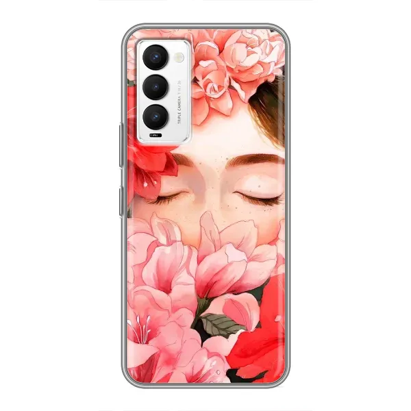 Чохол з принтом «Очі в квітах» для TECNO Camon 18 / Camon 18P Чохол з принтом «Очі в квітах» для TECNO Camon 18 / Camon 18P