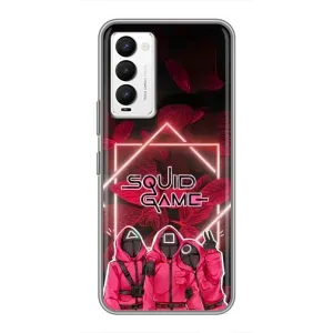 Чехол Гра в кальмара для Tecno Camon 18 / Camon 18P (Охранники Игра кальмара)