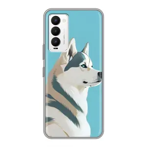 Чехол с Хаски для Tecno Camon 18 / Camon 18P - (AlphaPrint) (Хаски арт)