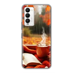 Чохол з унікальним дизайном 'Осінь з кавою' для Tecno Camon 18 / Camon 18P (Кава і дощ)