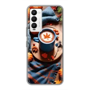 Чохол з унікальним дизайном 'Осінь з кавою' для Tecno Camon 18 / Camon 18P (Кава і гарбузики)