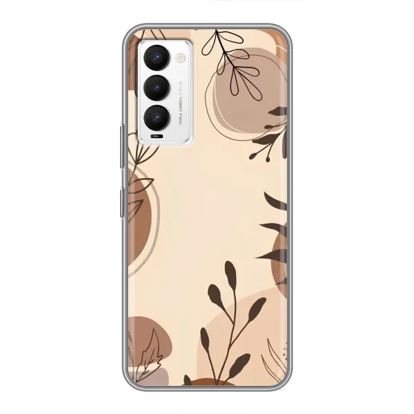 Чехол с принтом «Коричневые цветы» для TECNO Camon 18 / Camon 18P