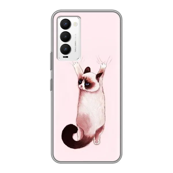 Чехол с принтом «Котик падает» для TECNO Camon 18 / Camon 18P