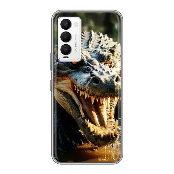Чехол с принтом «Опасный крокодил» для TECNO Camon 18 / Camon 18P Чехол с принтом «Опасный крокодил» для TECNO Camon 18 / Camon 18P
