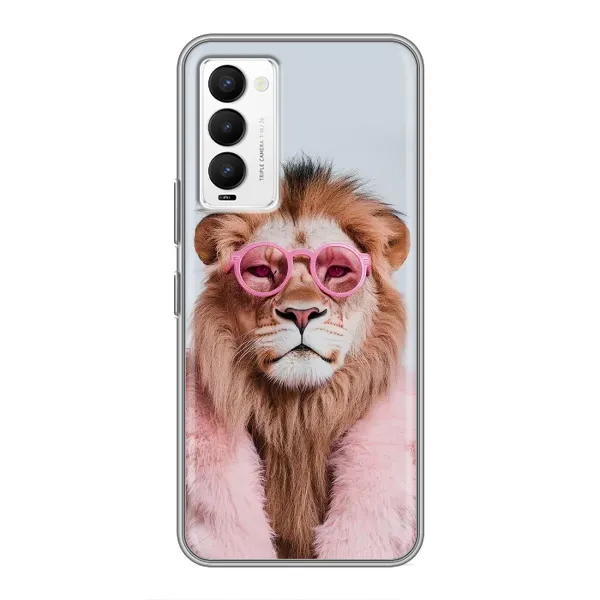Чехол с принтом «Лев в очках» для TECNO Camon 18 / Camon 18P Чехол с принтом «Лев в очках» для TECNO Camon 18 / Camon 18P