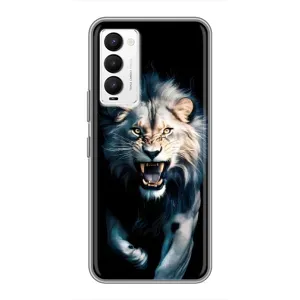 Чехол с картинкой «Хищники» для Tecno Camon 18 / Camon 18P (Лев в темноте)
