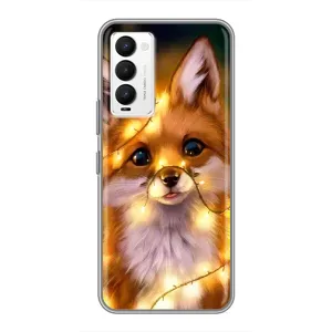 Чехлы с картинкой Лисички для Tecno Camon 18 / Camon 18P (VPrint) (Лисичка в гирляндах)