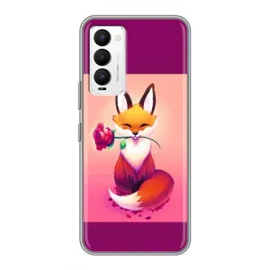Чехлы с картинкой Лисички для Tecno Camon 18 / Camon 18P (VPrint) (Лисичка с розочкой)