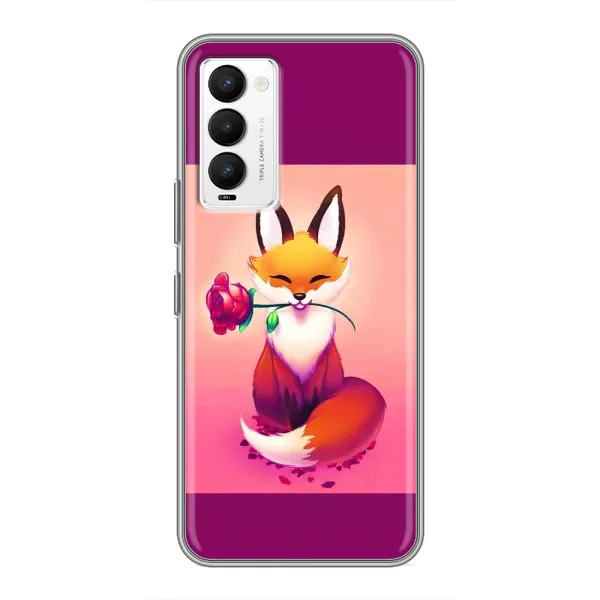Чехол с принтом «Лисичка с розочкой» для TECNO Camon 18 / Camon 18P Чехол с принтом «Лисичка с розочкой» для TECNO Camon 18 / Camon 18P