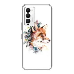 Чехлы с картинкой Лисички для Tecno Camon 18 / Camon 18P (VPrint) (Лисичка в цветочках)
