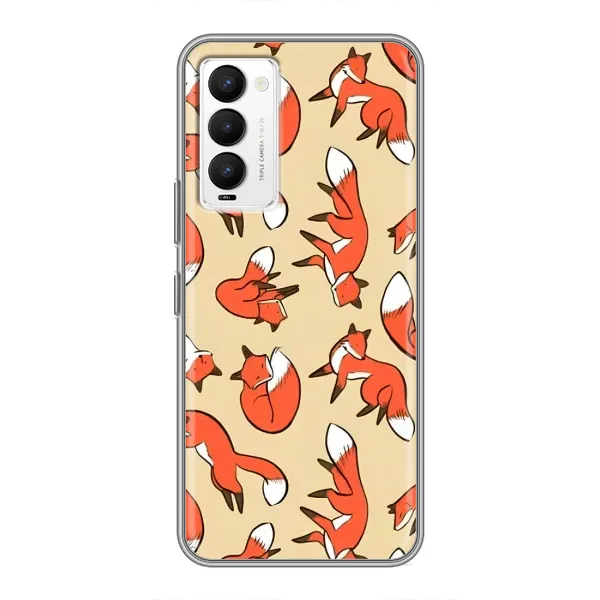 Чехол с принтом «Лисички» для TECNO Camon 18 / Camon 18P Чехол с принтом «Лисички» для TECNO Camon 18 / Camon 18P