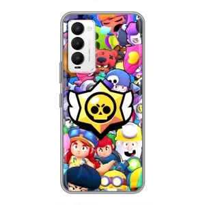 Чехол для Tecno Camon 18 / Camon 18P Бравл Старс (VPrint) (Лого Brawl Stars)