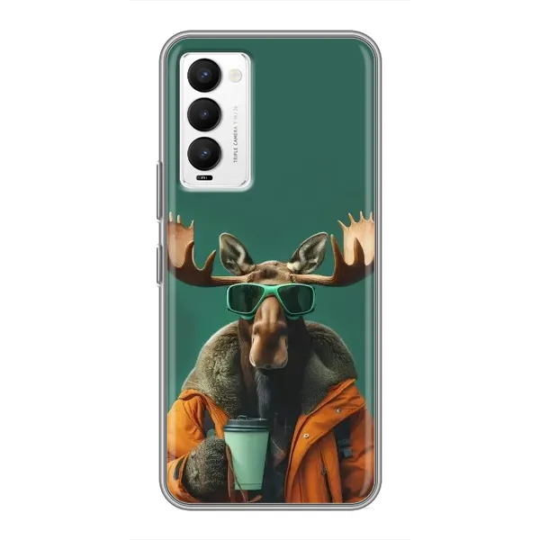 Чехол с принтом «Лось с кофе» для TECNO Camon 18 / Camon 18P Чехол с принтом «Лось с кофе» для TECNO Camon 18 / Camon 18P