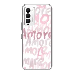 Чехол с розовым рисунком для Tecno Camon 18 / Camon 18P (Аморе любовь)