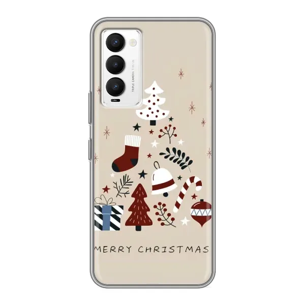 Чехол с принтом «Merry Christmas» для TECNO Camon 18 / Camon 18P