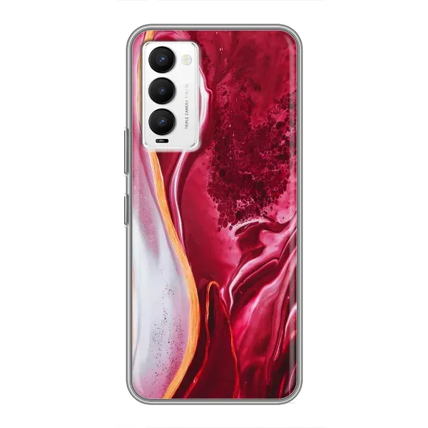 Чехол с принтом «Мрамор красный» для TECNO Camon 18 / Camon 18P