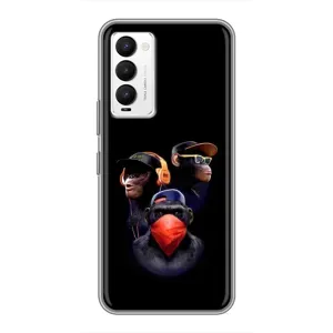 Чехол с Обезьянами Tecno Camon 18 / Camon 18P - (AlphaPrint) (Три обезьяны)