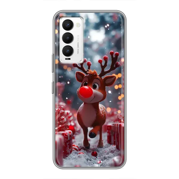 Чохол з принтом «Олень серед подарунків» для TECNO Camon 18 / Camon 18P Чохол з принтом «Олень серед подарунків» для TECNO Camon 18 / Camon 18P