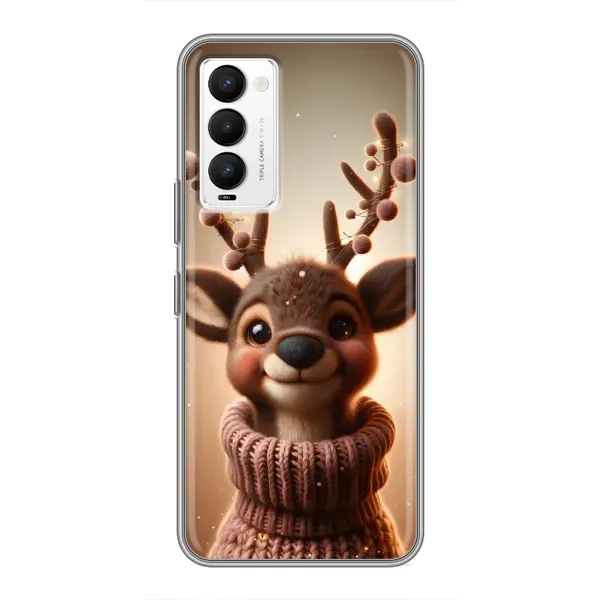 Чохол з принтом «Олень в светрі» для TECNO Camon 18 / Camon 18P Чохол з принтом «Олень в светрі» для TECNO Camon 18 / Camon 18P