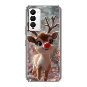 Яркий чехол для Tecno Camon 18 / Camon 18P с Зимними Оленятами