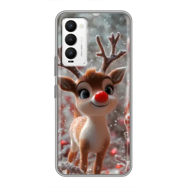Чохол з принтом «Олень з носом» для TECNO Camon 18 / Camon 18P Чохол з принтом «Олень з носом» для TECNO Camon 18 / Camon 18P