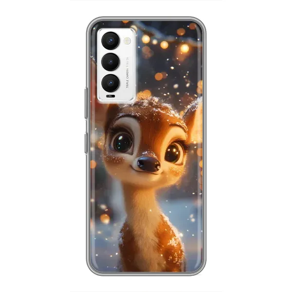 Чохол з принтом «Оленятко серед гірлянд» для TECNO Camon 18 / Camon 18P Чохол з принтом «Оленятко серед гірлянд» для TECNO Camon 18 / Camon 18P