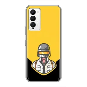 Чехол PUBG для Техно Камон 18 / Камон 18п (AlphaPrint) (Пабг в шлеме)
